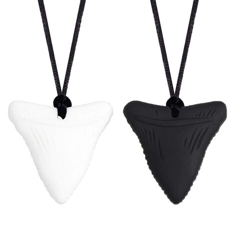 2 PCS Sensory Chew Necklaces - Chew Necklaces for Sensory Kids, Shark Tooth Necklace, Baby Teething Child Chewing Autism Adult, YQZIYOU in Kuwait