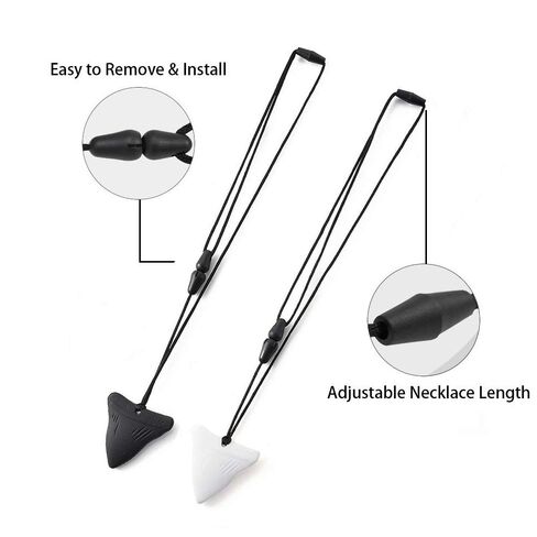 2 PCS Sensory Chew Necklaces - Chew Necklaces for Sensory Kids, Shark Tooth Necklace, Baby Teething Child Chewing Autism Adult, YQZIYOU in Kuwait