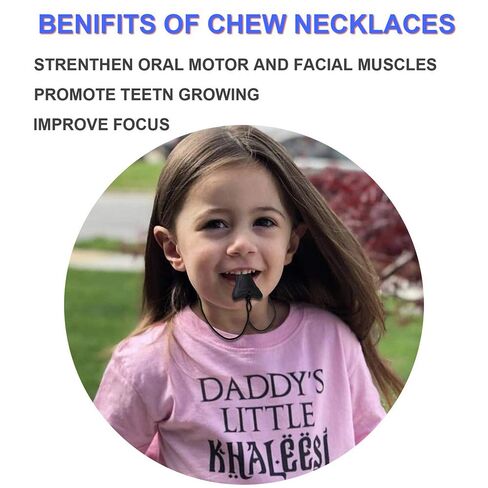 2 PCS Sensory Chew Necklaces - Chew Necklaces for Sensory Kids, Shark Tooth Necklace, Baby Teething Child Chewing Autism Adult, YQZIYOU in Kuwait