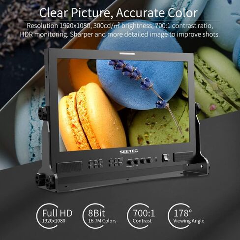 شاشة إنتاج البث SEETEC ATEM173S مقاس 17.3 بوصة متعددة الكاميرات مع شكل موجة 3D LUT HDR Waveform HDMI 4X SDI ومخرج إدخال Full HD 1920x1080 GPI Control Gynamic UMD in Kuwait