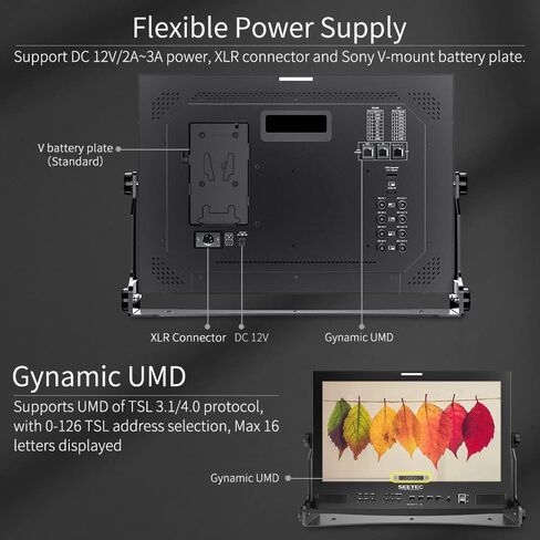شاشة إنتاج البث SEETEC ATEM173S مقاس 17.3 بوصة متعددة الكاميرات مع شكل موجة 3D LUT HDR Waveform HDMI 4X SDI ومخرج إدخال Full HD 1920x1080 GPI Control Gynamic UMD in Kuwait