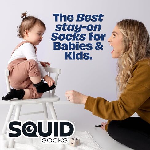 squid socks Cotton Grip Socks Babies & Toddlers | Stay-On, Anti-Slip Ankle Socks Shark Tank Featured | US Age 12-24M Crew in Kuwait