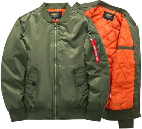 RINTONIX Mens Oversized Thicken Insulated Zipper Aviator Jacket Padded Fall Winter Quilted Flight Bomber Coat in Saudi Arabia