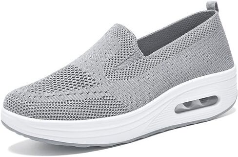 Women's Walking Shoes Sock Sneakers Slip-On Breathable Mesh Trainers Comfort Casual Air Cushion Athletic Shoes for Running Jogging in Kuwait