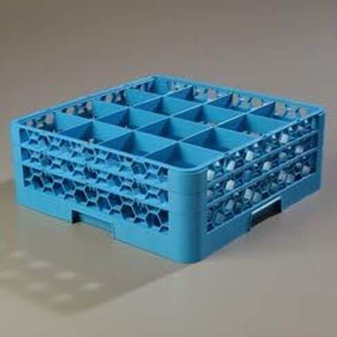 منتجات Carlisle FoodService RG16-214 FBA_RG16214 رف زجاجي مكون من 16 حجرة مع موسعين، 7.12 بوصة، أزرق in Kuwait