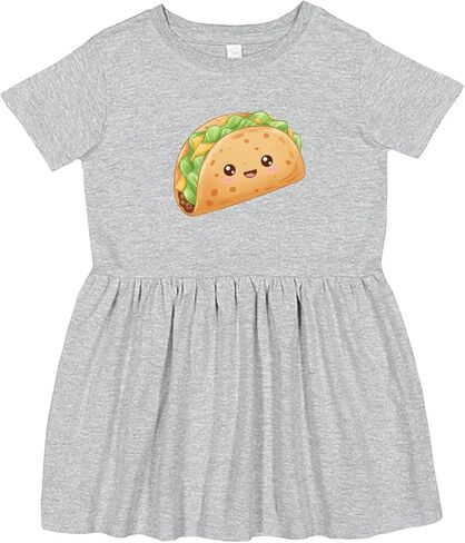 inktastic Happy Kawaii Taco Toddler Dress in Kuwait