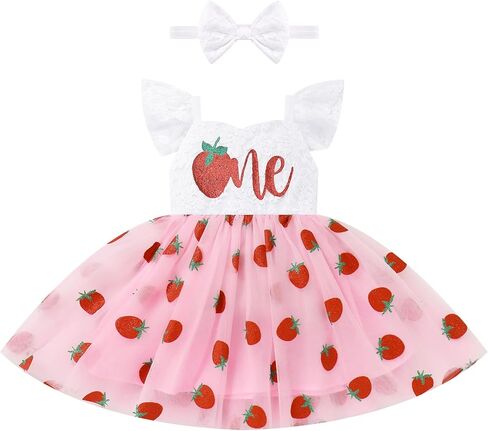 ODASDO Baby Girls First Birthday Outfit Floral Lace Tulle Tutu Princess Dress with Headband in Kuwait