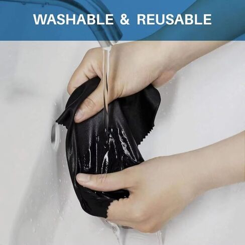 6 Pack Microfiber Cleaning Cloth(5.7"x6.8"), Reusable Lens Wipes Cloth for Cleaning Eyeglasses, Lenses, Glass, Screens, Cameras, Cell Phone, Easier to Grip and Use(Black, Grey) in Kuwait