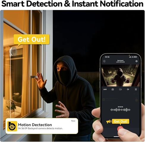 كاميرا BoyKeep Window، كاميرا مراقبة داخلية فائقة الدقة 4 ميجابكسل، 2.4 جيجا و5 جيجا واي فاي 6 كاميرا أمان منزلية مع تطبيق الهاتف، حماية الخصوصية، سهلة التركيب لمراقبة المنزل in Kuwait