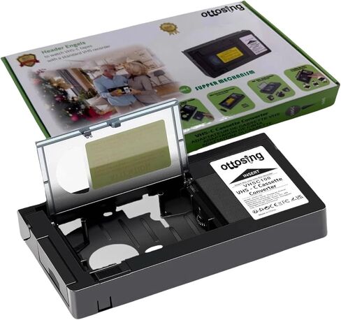 محول كاسيت VHS-C إلى VHS بمحرك جديد 2026 متوافق مع مشغلات VCR، تحويل أشرطة VHS-C إلى VHS القياسية (ليس لـ 8 مم/MiniDV/Hi8) in Kuwait
