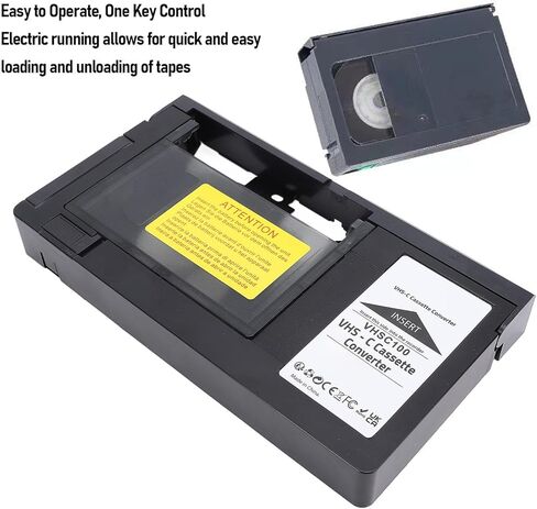 محول كاسيت شريطي Fabater VHS C لكاميرات الفيديو، محول كاسيت VHS VHSC بمحرك، كاميرا فيديو مدمجة تعمل بالبطارية (غير متوافقة مع 8 مم / MiniDV / Hi8) in Kuwait