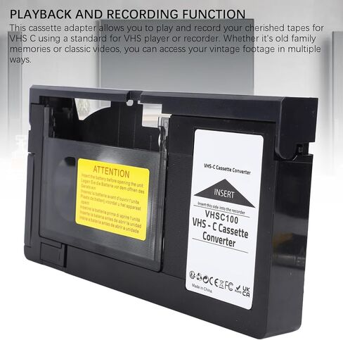 محول كاسيت شريطي Fabater VHS C لكاميرات الفيديو، محول كاسيت VHS VHSC بمحرك، كاميرا فيديو مدمجة تعمل بالبطارية (غير متوافقة مع 8 مم / MiniDV / Hi8) in Kuwait