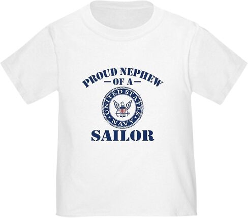 تي شيرت CafePress Proud Nephew of A US Navy Sailor طفل صغير تي شيرت لطيف برسوم جرافيك للأطفال الصغار، 100% قطن in Kuwait