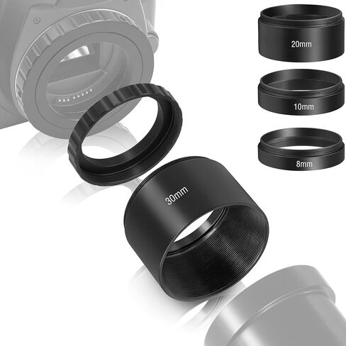 مجموعة أنبوب تمديد Alstar Astronomical 2 بوصة/M48 8 مم 10 مم 20 مم 30 مم - حزمة مع - M48X0.75 (فلتر 2 بوصة) أنثى إلى M42X0.75 T / T2 ذكر in Kuwait