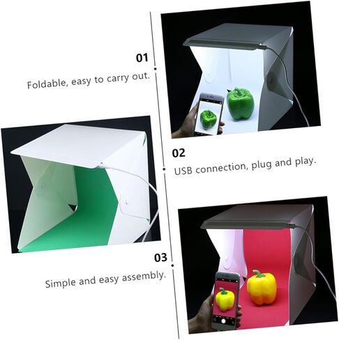 20cm Mini Photo Tent LED Lighting Portable Foldable Photography Soft Light Tent Shooting Prop for Small Products in Kuwait