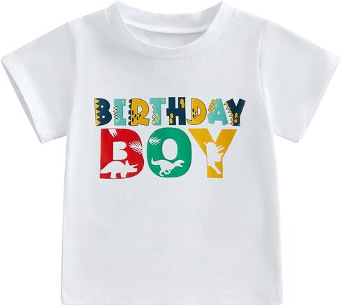 عيد ميلاد الصبي قميص أول 1st 2nd 3rd 4th 5th 6 سنة تي شيرت طفل ديناصور Bday حفلة قصيرة الأكمام الملابس القمم in Kuwait