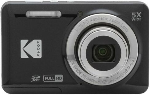 Kodak PIXPRO Friendly Zoom FZ55 Digital Camera (Black) Bundle with Case for Compact Cameras, and Kodak 32GB Class 10 UHS-I U1 SDHC Memory Card (3 Items) in Kuwait