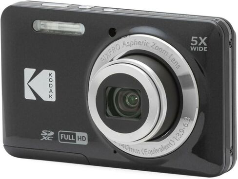 Kodak PIXPRO Friendly Zoom FZ55 Digital Camera (Black) Bundle with Case for Compact Cameras, and Kodak 32GB Class 10 UHS-I U1 SDHC Memory Card (3 Items) in Kuwait