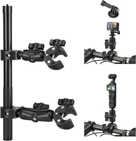 Motorcycle Mount Fit for Insta 360,Bike Handlebar Double Clamp Mounts 67" Invisible Selfie Stick Bundle Kit for Insta360 X5 X4 X3 X2 X ONE, for DJI OSMO 360, for GoPro Camera Accessories in Kuwait