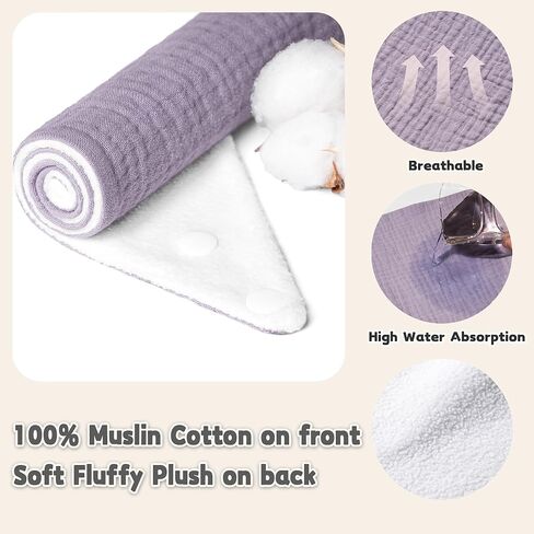 صدريات أطفال من Susurration Muslin مكونة من 10 قطع صدريات أطفال باندانا لعاب الأطفال مرايل ناعمة قابلة للتعديل لحديثي الولادة للجنسين من البنات والأولاد (وردي-بني) in Kuwait