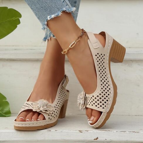 Epsion Women's Platform Heels Block Chunky Sandals Open Toe Ankle Strap Shoes Fashion Dress Summer Beach Sandal 2026 in Kuwait