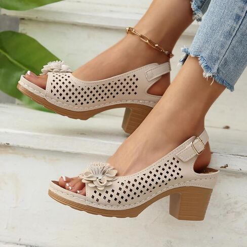 Epsion Women's Platform Heels Block Chunky Sandals Open Toe Ankle Strap Shoes Fashion Dress Summer Beach Sandal 2026 in Kuwait