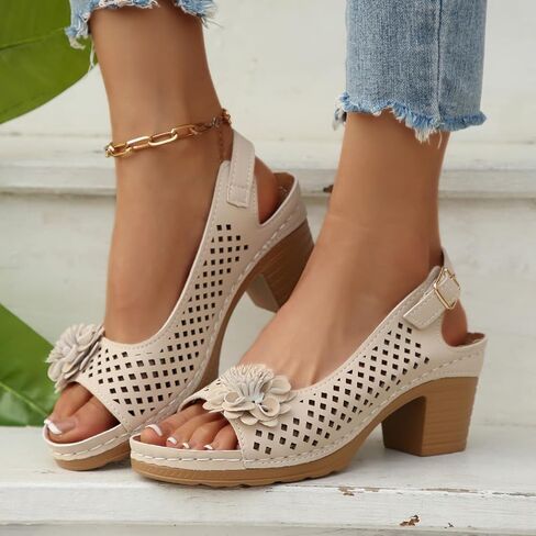 Epsion Women's Platform Heels Block Chunky Sandals Open Toe Ankle Strap Shoes Fashion Dress Summer Beach Sandal 2026 in Kuwait