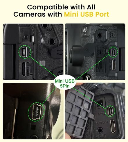 كابل USB صغير بديل لشاحن كاميرا Canon IFC-500U، IFC-400PCU، IFC-300PCU، IFC-200U متوافق مع كابل كاميرا Canon Digital SLR EOS/EOS Rebel/PowerShot، Nikon D3100/D700/D610 - 3.3FT in Kuwait
