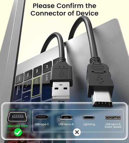 كابل USB صغير بديل لشاحن كاميرا Canon IFC-500U، IFC-400PCU، IFC-300PCU، IFC-200U متوافق مع كابل كاميرا Canon Digital SLR EOS/EOS Rebel/PowerShot، Nikon D3100/D700/D610 - 3.3FT in Kuwait