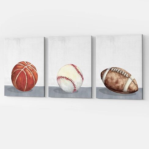 GUBIYU Baseball Sports Nursery Decor Boy Nursery Wall Decoration Baby Boy Sport Canvas Little Man Cave Sport Wall Art Baseball Print Posters Set of 3,Sports Themed Walls Decor for Boys Bedroom 12"x16" in Saudi Arabia