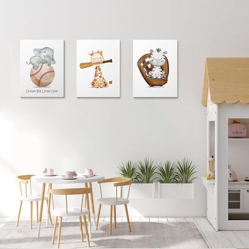 GUBIYU Baseball Sports Nursery Decor Boy Nursery Wall Decoration Baby Boy Sport Canvas Little Man Cave Sport Wall Art Baseball Print Posters Set of 3,Sports Themed Walls Decor for Boys Bedroom 12"x16" in Saudi Arabia