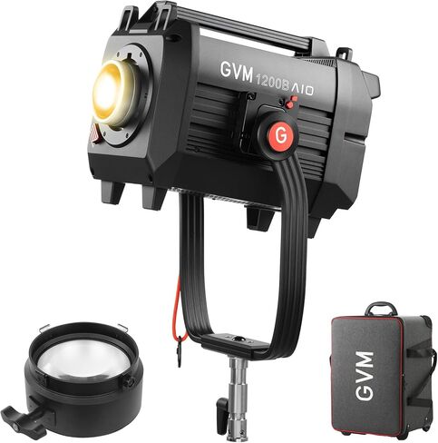ضوء فيديو GVM 1200B AIO LED + مكثف بصري 3X، إضاءة تصوير فوتوغرافي 1200 وات، 42800 لوكس، سطوع ثلاثي مع مكثف، 2700K-6800K، تحكم بلوتوث لصناعة الأفلام البث المباشر in Kuwait