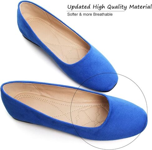 SAILING LU Ballet Flats for Women Comfortable Solid Color | Soft Flats, Square Toe, Ballet Shoes, Dressy, Slip-ons Loafers in Saudi Arabia