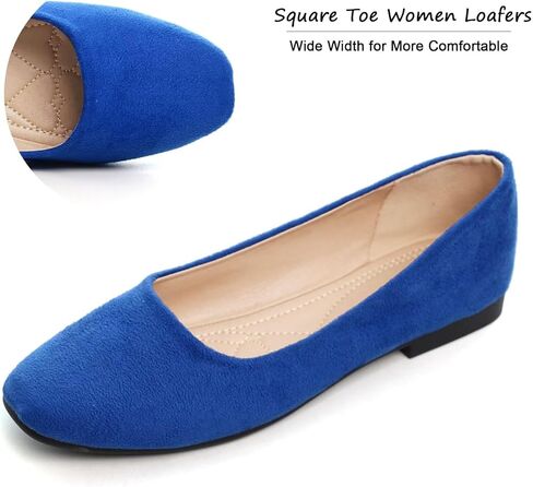 SAILING LU Ballet Flats for Women Comfortable Solid Color | Soft Flats, Square Toe, Ballet Shoes, Dressy, Slip-ons Loafers in Saudi Arabia