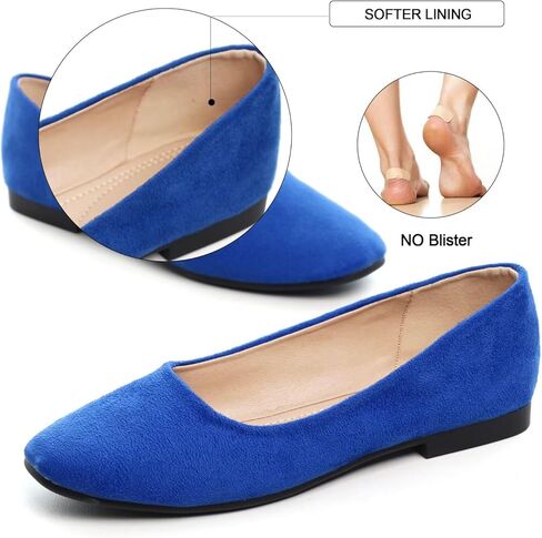 SAILING LU Ballet Flats for Women Comfortable Solid Color | Soft Flats, Square Toe, Ballet Shoes, Dressy, Slip-ons Loafers in Saudi Arabia