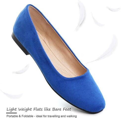SAILING LU Ballet Flats for Women Comfortable Solid Color | Soft Flats, Square Toe, Ballet Shoes, Dressy, Slip-ons Loafers in Saudi Arabia