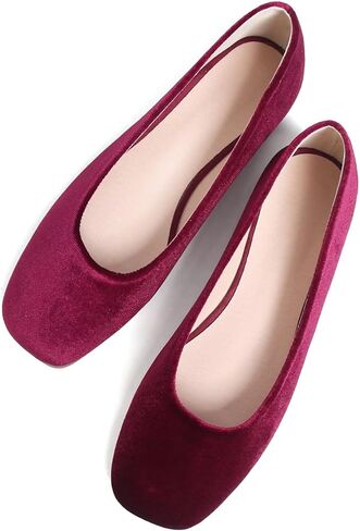 SAILING LU Ballet Flats for Women Comfortable Solid Color | Soft Flats, Square Toe, Ballet Shoes, Dressy, Slip-ons Loafers in Saudi Arabia