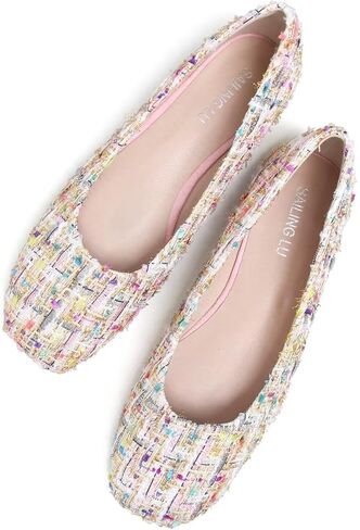 SAILING LU Ballet Flats for Women Comfortable Solid Color | Soft Flats, Square Toe, Ballet Shoes, Dressy, Slip-ons Loafers in Saudi Arabia
