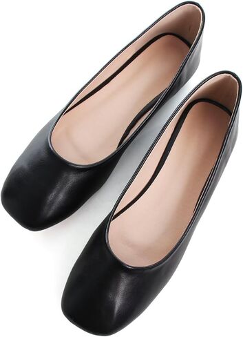 SAILING LU Ballet Flats for Women Comfortable Solid Color | Soft Flats, Square Toe, Ballet Shoes, Dressy, Slip-ons Loafers in Saudi Arabia