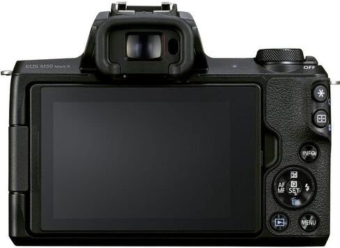 كاميرا Canon EOS M50 Mark II بدون مرآة مع عدسة 15-45 ملم (أسود)| 24.1 ميجابكسل APS-C، Dual Pixel CMOS AF، فيديو 4K وشاشة لمس متغيرة الزاوية| لمدونات الفيديو والمحتوى (4728C006) + مقبض ثلاثي القوائم HG-100TBR + المزيد in Kuwait