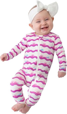 Zippered Baby Romper – Viscose from Bamboo Baby Onesies – Destination Prints Collection One Piece Pjs in Saudi Arabia