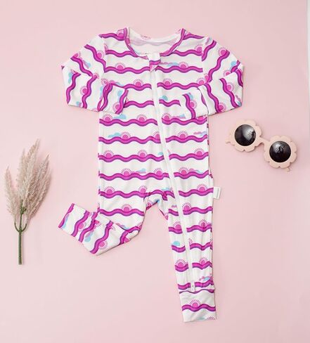 Zippered Baby Romper – Viscose from Bamboo Baby Onesies – Destination Prints Collection One Piece Pjs in Saudi Arabia