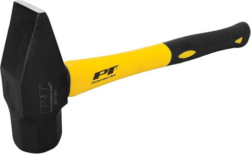 Performance Tool M7105 Heavy Duty Fiberglass Handle Hammer with Anti-Shock Rubber Cushion Grip and Mirror Polished Striking Face, 11-Inch Handle in Saudi Arabia