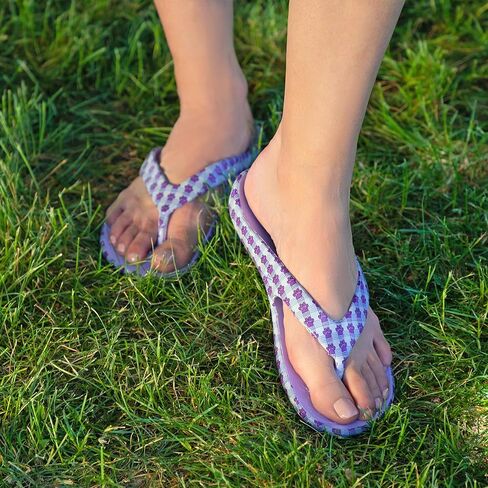 GreaterGood Playful Paws Flip Flops Lightweight Thong Sandals Textured Grip Insole Non Slip Pet Print Beach Pool Casual Gifts for Women in Saudi Arabia
