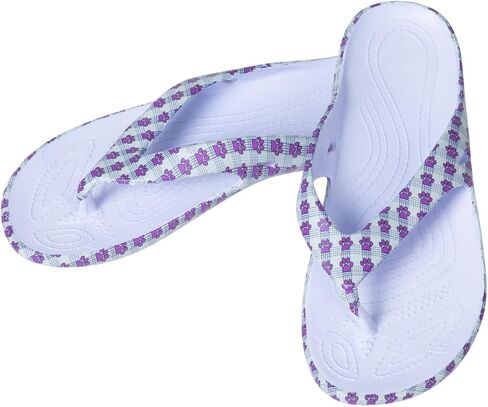 GreaterGood Playful Paws Flip Flops Lightweight Thong Sandals Textured Grip Insole Non Slip Pet Print Beach Pool Casual Gifts for Women in Kuwait