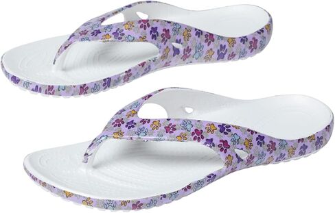GreaterGood Playful Paws Flip Flops Lightweight Thong Sandals Textured Grip Insole Non Slip Pet Print Beach Pool Casual Gifts for Women in Saudi Arabia