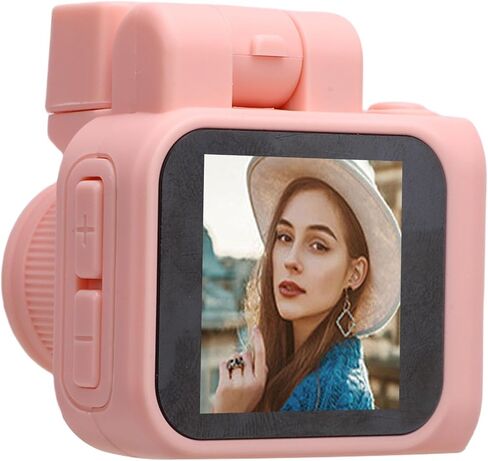 Fabater Keychain Camera, 1080P HD Video Retro Digital Camera, Mini Portable with 32GB Memory Card Built in LED Flash for School Events Family Gatherings (Pink) in Saudi Arabia