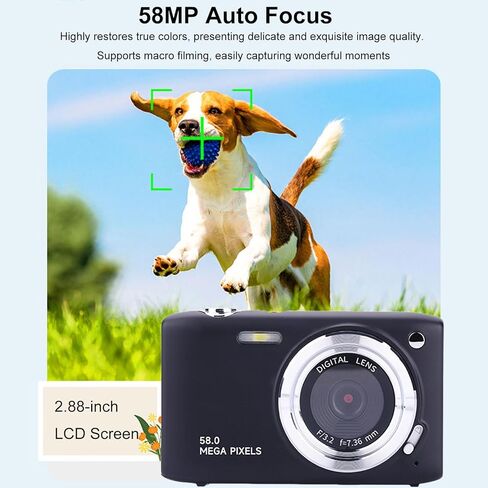 كاميرا رقمية Generic D600 4K محمولة خفيفة الوزن وتكبير 16X مرشحات تجميل وشاشة 2.88 بوصة مدمجة للتصوير الفوتوغرافي أثناء السفر مدونة فيديو in Kuwait
