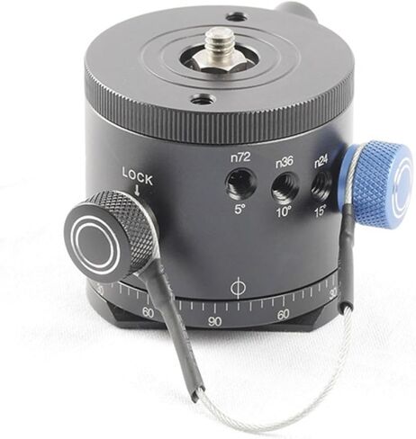 Professional Tripod Head Quick Release Plate Panoramic Indexing Rotators 10Click Stops Unisex Aluminum Alloy Panoramic Indexing Head in Kuwait