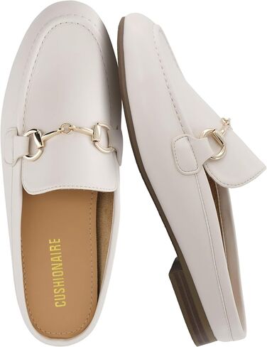 CUSHIONAIRE Yummy Slip On Womens Mules, Business Casual Loafers for Women with Low Heel and Metal Chain Detail - [Run Small Size Up] in Saudi Arabia